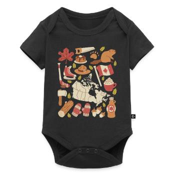 Kanada - Baby Premium Kurzarmbody - Schwarz - Vorne