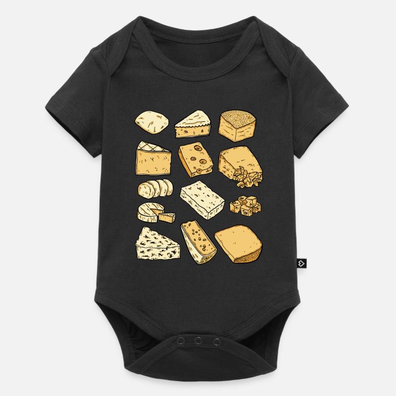Cheese (Parmesan, Gouda, Gorgonzola, Camember) - Baby Premium short-sleeve bodysuit - black