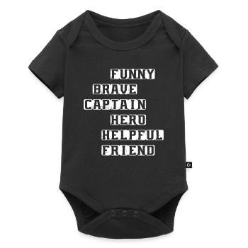 Drôle Brave Captain Hero Ami serviable - Body à manches courtes Premium Bébé - noir - Devant