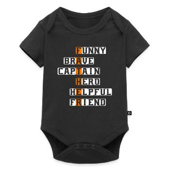 Funny Brave Captain Hero Helpful Friend - Dad Fath - Baby Premium short-sleeve bodysuit - black - Front