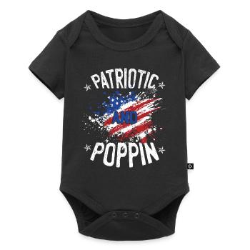 Funny American Flag Quote - Baby Premium short-sleeve bodysuit - black - Front