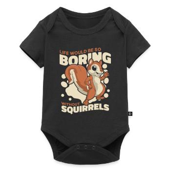 Life Would Be Boring Without Fuchshörnchen - Baby Premium short-sleeve bodysuit - black - Front