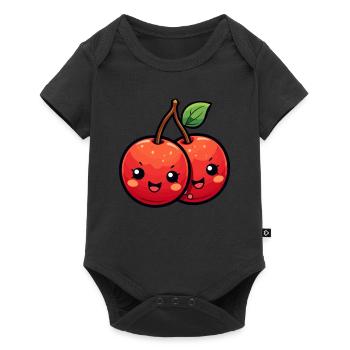 Kawaii cerise - Body à manches courtes Premium Bébé - noir - Devant