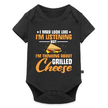 Love Grilled Cheese Men Women - Baby Premium Kurzarmbody - Schwarz - Vorne