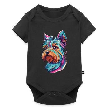Dog Yorkshire Terrier Dogs Art Pet Yorkie - Baby Premium short-sleeve bodysuit - black - Front