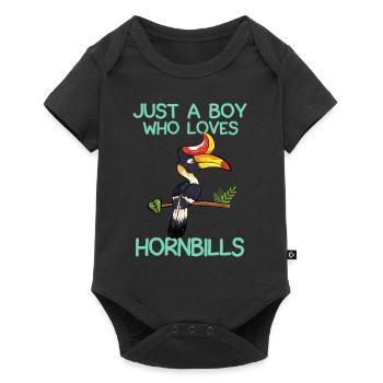 Just A Boy Who Loves Hornbills - Baby Premium short-sleeve bodysuit - black - Front