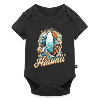 Hawaii Surfen Surfing für Surfer - Baby Premium Kurzarmbody - Schwarz - Vorne