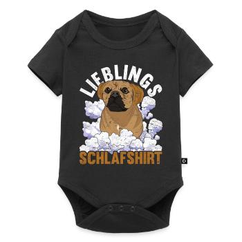 Hund Schlafshirt Hundeliebhaber Geschenk Puggle - Baby Premium Kurzarmbody - Schwarz - Vorne