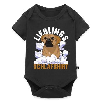 Hundehalter Puggle Geschenk Lieblings Schlafshirt - Baby Premium Kurzarmbody - Schwarz - Vorne