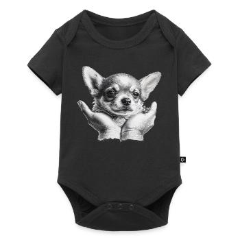 Chihuahua Hug Puppy - Cute Dog Love - Baby Premium short-sleeve bodysuit - black - Front