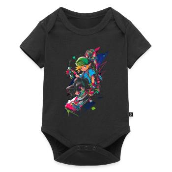 Legendary Forest Boy: Cool Boarder Gaming Design - Baby Premium short-sleeve bodysuit - black - Front