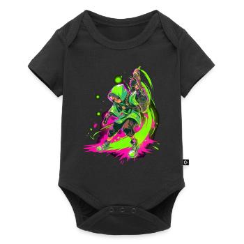 Garçon légendaire de la forêt dans la conception de jeux SplashArt - Body à manches courtes Premium Bébé - noir - Devant