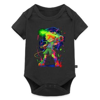 Cool Gaming Design: La légende du garçon de la forêt - Body à manches courtes Premium Bébé - noir - Devant