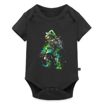 Cool gaming design shows legendary forest boy - Baby Premium short-sleeve bodysuit - black - Front