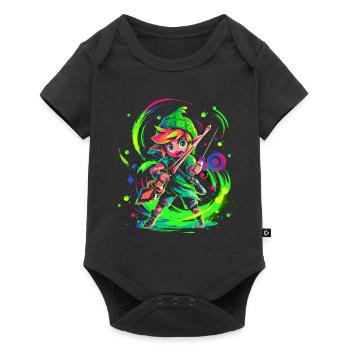 Cool design, legendary forest boy while gaming - Baby Premium short-sleeve bodysuit - black - Front