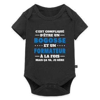 Bogosse Et Formateur Cadeau Meilleur Collègue - Body à manches courtes Premium Bébé - noir - Devant