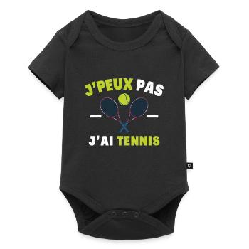 J'Peux Pas J'Ai Tennis Sport Cadeau Humoristique - Body à manches courtes Premium Bébé - noir - Devant