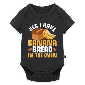 Drôle de vêtements de cuisson au pain aux bananes - Body à manches courtes Premium Bébé - noir - Devant