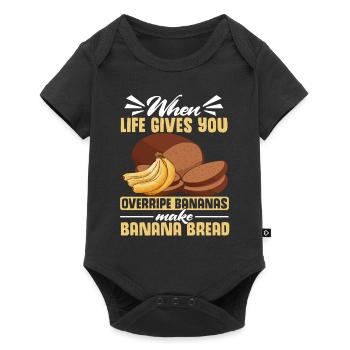 Drôle de vêtements de cuisson au pain aux bananes - Body à manches courtes Premium Bébé - noir - Devant