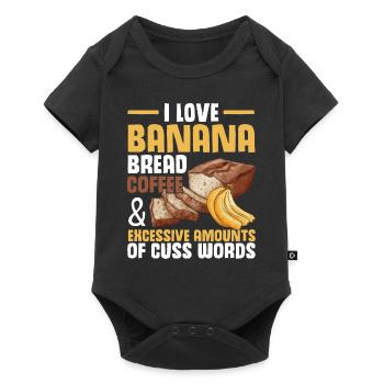 Drôle de vêtements de cuisson au pain aux bananes - Body à manches courtes Premium Bébé - noir - Devant