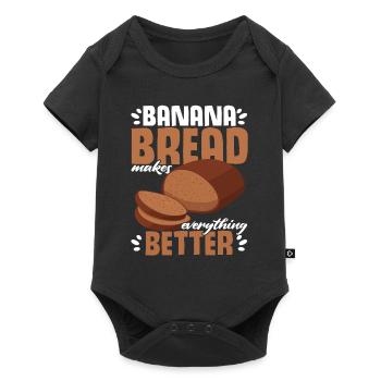 Drôle de vêtements de cuisson au pain aux bananes - Body à manches courtes Premium Bébé - noir - Devant