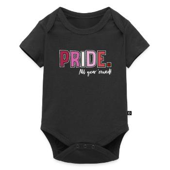 Fierté LGBT amour gagne, nous sommes queer et fiers - Body à manches courtes Premium Bébé - noir - Devant