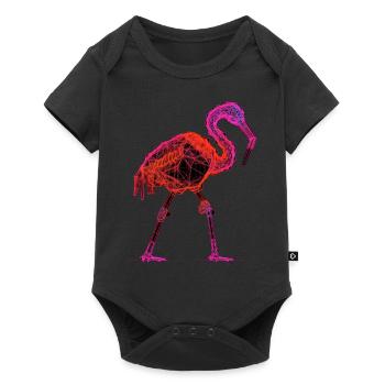 Flamingo Africa Exotic Bird Animal Geometric - Baby Premium short-sleeve bodysuit - black - Front
