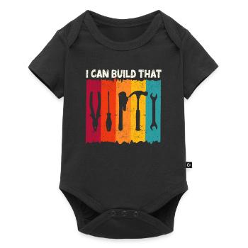 This is what I can build, craftsmen, woodwork - Baby Premium short-sleeve bodysuit - black - Front
