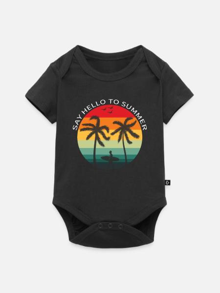 Surfen unter Palmen - Baby Premium Kurzarmbody - Schwarz