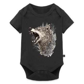 Wolf Wolf Head Scratch Marks Claws Wild Forest Hunter - Body à manches courtes Premium Bébé - noir - Devant