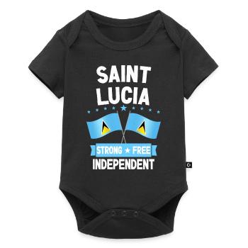 Saint Lucia - Baby Premium short-sleeve bodysuit - black - Front