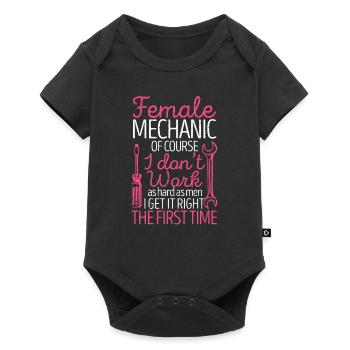 Mécanicien Voiture Fille Garage Artisan - Body à manches courtes Premium Bébé - noir - Devant
