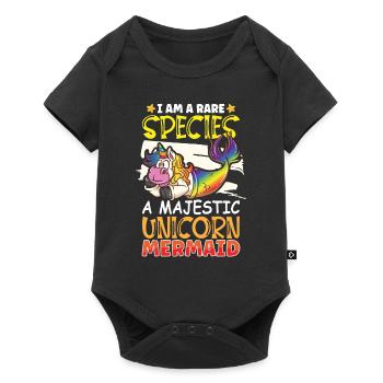 Einhorn Meerjungfrau Mermicorns - Baby Premium Kurzarmbody - Schwarz - Vorne
