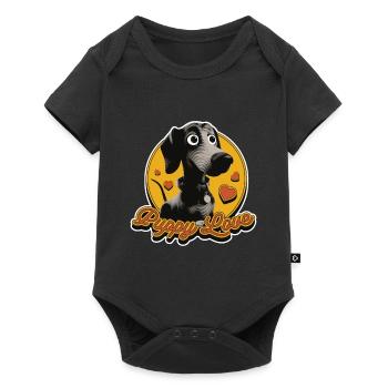 Chiot noir - Body à manches courtes Premium Bébé - noir - Devant