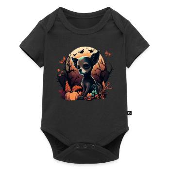 Chihuahua Costume d'Halloween - Citrouille - Body à manches courtes Premium Bébé - noir - Devant