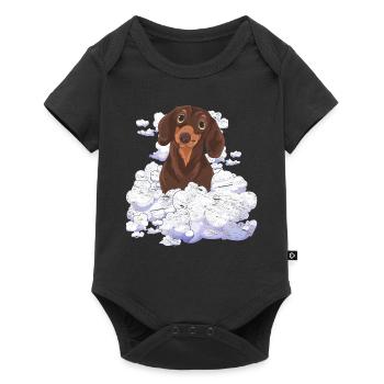 Dog Lover Dogs Gift Clouds Dachshund - Baby Premium short-sleeve bodysuit - black - Front