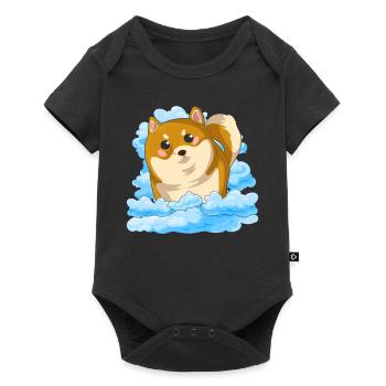 Dog Lover Kawaii Dogs Gift Clouds Shiba Inu - Baby Premium short-sleeve bodysuit - black - Front