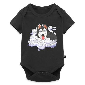 Pet Siberian Dog Gift Clouds Husky - Baby Premium short-sleeve bodysuit - black - Front