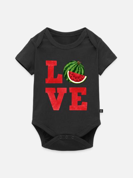 Wassermelone - Baby Premium Kurzarmbody - Schwarz
