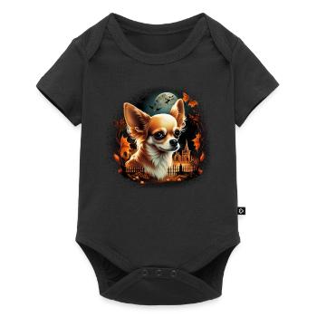 Chihuahua Costume d'Halloween - Citrouille - Body à manches courtes Premium Bébé - noir - Devant