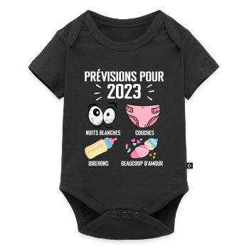 Prévisions pour 2023 Humour Futur Papa pour 2023 - Body à manches courtes Premium Bébé - noir - Devant