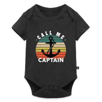 Appelez-moi Capitaine Bateau Voilier Mer Cadeau - Body à manches courtes Premium Bébé - noir - Devant