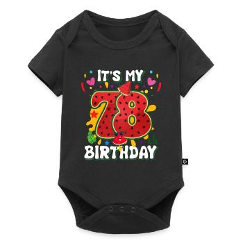 78th Birthday Watermelon - Baby Premium short-sleeve bodysuit - black - Front