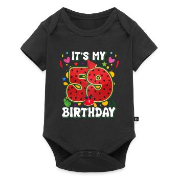 59th Birthday Watermelon - Baby Premium short-sleeve bodysuit - black - Front