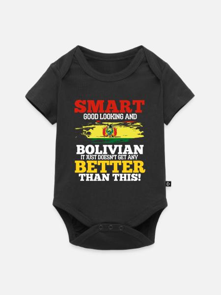 Bolivien - Baby Premium Kurzarmbody - Schwarz