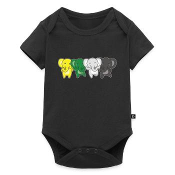 Scoliosexual Flag Pride LGBTQ Cute Elephant - Baby Premium short-sleeve bodysuit - black - Front