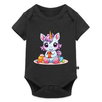 EINHORN SÜßIGKEITEN - Baby Premium Kurzarmbody - Schwarz - Vorne