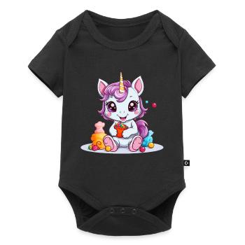 EINHORN SÜßIGKEITEN - Baby Premium Kurzarmbody - Schwarz - Vorne