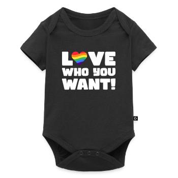 Fierté LGBT amour gagne, nous sommes queer et fiers - Body à manches courtes Premium Bébé - noir - Devant