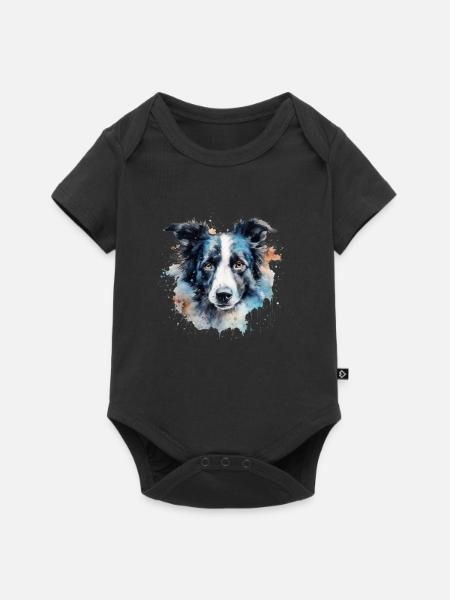 Border Collie - Baby Premium Kurzarmbody - Schwarz